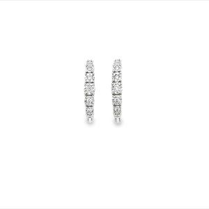 925 Sterling Silver Diamond Hoop Earrings